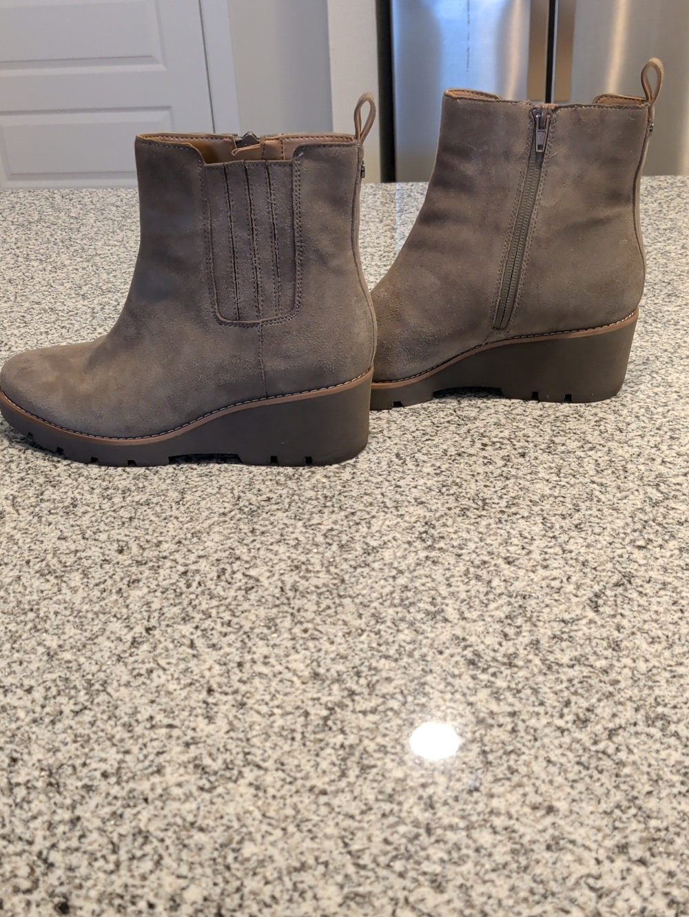 Vionic Aria Greige Suede Boot